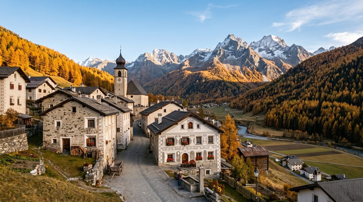 Engadin Vadisi: Sgraffito Cepheler, Kuvarsit Bloklar ve Alp Dağlarında Taşın Sessizliği